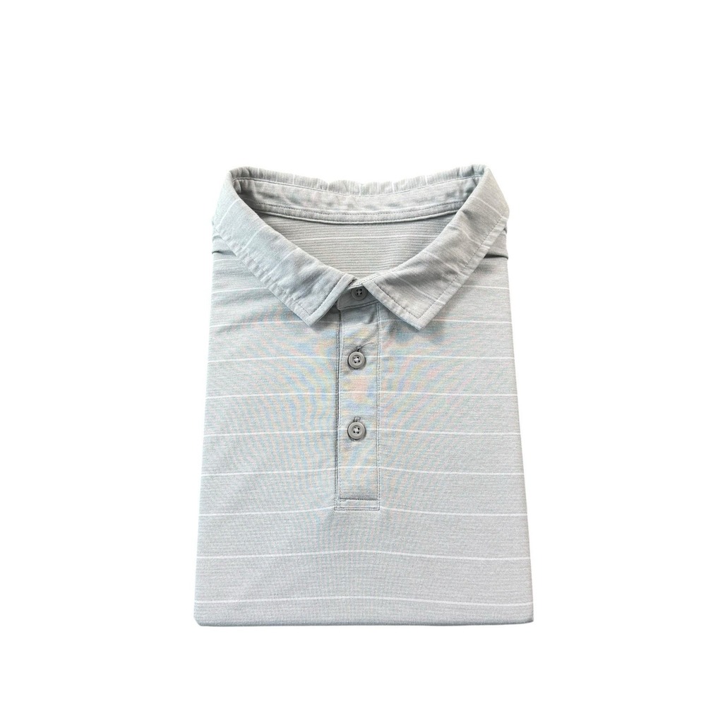 Lululemon Gray Striped Stretch Evolution Men's Polo Shirt Size XL